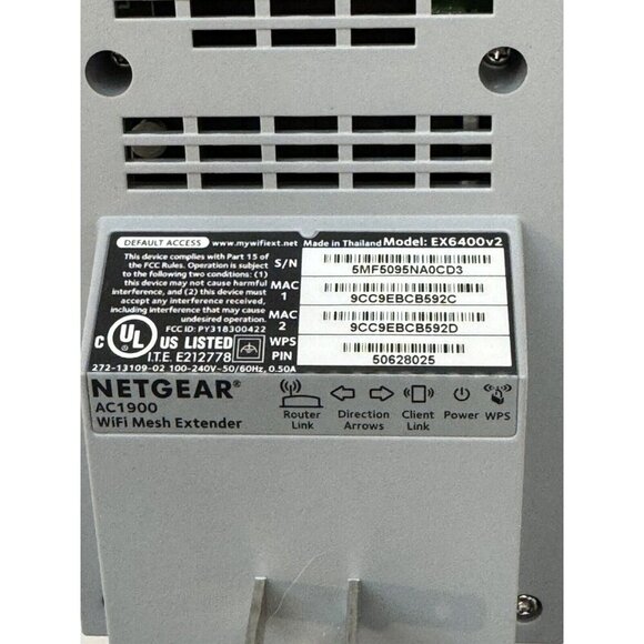 NETGEAR EX6400v2 WiFi Range Extender Tested. Working. 1 Owner - Picture 4 of 4